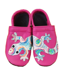 Calzado barefoot infantil talla (31-35) magenta con lagarto