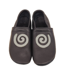 Calzado barefoot adulto en piel negro con espiral